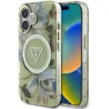 GUESS Iml Glitter Magnolia And Triangle Logo Magsafe Iphone 16 Telefondeksel