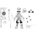 NECA Usagi Yojimbo Samurai Usagi Yojimbo Svart Og Hvit Actionfigur 18 Cm