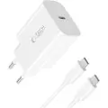 Tech-Protect NC20W USB-C-lader med Type-C-kabel - hvit