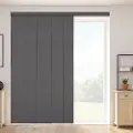 Vevor Panelgardiner, Uttrekkbar skinne fra 116 cm til 218 cm B, Trimbare Panelgardiner Opptil 243 cm H, Vertikale Mørkleggende Panelgardiner for Skyvedører, Terrassedører, Romdeler, Mørkegrå