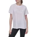 DKNY Sport Outline Rhinestone Logo Kortarmet T-skjorte