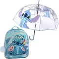 Cerda Group Stitch Barn Fantasy Ryggsekk Og Gjennomsiktig Vindtett Paraply Med Manuell åpning Og Høy Vindmotstand