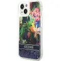 GUESS Guhcp14slflsb Iphone 14.15.13 6.1 Niebieski Flower Liquid Telefondeksel