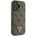 GUESS iPhone 16 4G Strass Triangle Metal Deksel med Crossbody-stropp - Brun