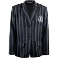 Cinereplicas Onsdag Nevermore Academy Svart Stripet Blazer Jakke Dress