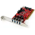 StarTech.com 4-porters Pci Usb 3.0-kort Med Sata-strøm