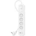 Belkin Connect - Overspenningsavleder - med USB-C- og USB-A-porter - utgangskontakter: 4 - 2 m kabel