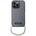 Karl Lagerfeld Klhcp14lsacklhpg Iphone 14 Pro 6.1 Srebrny Saffiano Monogram Chain Telefondeksel