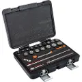 Bahco 3/8´´ Square Metric Hexagonal Profile And Ratchet Round Head-t Handle Skrallesett 22 Enheter