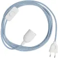 Creative Cables Snakebis Zig-zag E27 Kabelsett Med Lampholder. Sikksakk-stoffledning Og 2-pinners Plugg 3 M