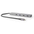 Nedis Uhubu3470at Usb-hub Usb-c 3.2 Gen 2 M-usb-c 3.2 Gen 2 F Pd 3.0/3x Usb-c 3.2 Gen 2 F 4-porters Usb-drevet 10 Gbps