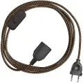 Creative Cables Snakebis Zig-zag E27 Kabelsett Med Lampesokkel. Sikksakk Stoffledning Og 2-pinners Plugg 3 M