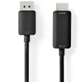 Nedis Ccgp37104bk20 Displayport-kabel Dp M-hdmi-kontakt 4k Nikkelbelagt 2 M 60hz