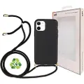 Saii Eco Line iPhone 12 Mini Biologisk Nedbrytbart Deksel med Stropp - Svart