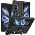 Mtp Products Samsung Galaxy Z Fold4 Hybrid-deksel med Metall Stativ - Svart