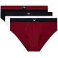 Emporio Armani for man. EM002154_AF14987 Set 3 Briefs Knitted maroon, white, black (M), Homewear, Cotton