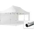 TOOLPORT 3x6 m aluminium, pop up partytelt, 2 sidepaneler, hvit
