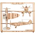 Ugears Jagerfly 2.5d Puslespill Tre Mekanisk Modell