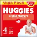 Huggies Little Movers Størrelse 4 Bleier 150 Enheter