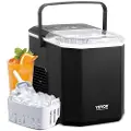 Vevor Benkeplateismaskin, 9 terninger klar på 6 minutter, 12,5 kg på 24 timer, selvrensende bærbar ismaskin med isskje og kurv, ismaskin med 2 størrelser kuleis for hjemmekjøkken, kontor, bar, fest