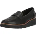 Clarks for woman. 26156816 Sharon Gracie black leather shoes (36), 1 to 3 cm, None, Casual
