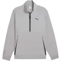 Puma PUMATECH Relaxed Half-Zip Crew Sweat Men, Clothing, Gray Echo, L