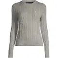 Ralph Lauren for woman. 211971795001 Grey knotted jumper (L), Casual, Cotton