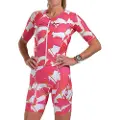 Zoot Aero Full Zip Blooms Kortermet Trisuit