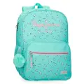 Pepe Jeans for girl. 60422F2 Nora backpack 39cm turquoise (OSFA), Casual, Polyester, children's fashion