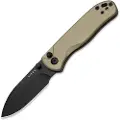 Kizer Cutlery Drop Bear 2 Button Lock foldekniv, Tan Aluminum, DLC