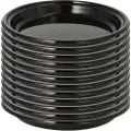 Papstar 96558, Plate, Rund, Polypropylen, Sort, Monokromatisk, 12 stykker
