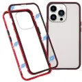Mtp Products iPhone 13 Pro Magnetisk Deksel med Herdet Glass - Rød