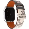 Mtp Products Apple Watch Series 10/9/7/SE/6/5/4/3/2/1 Pattern Lærrem - 42mm/41mm/40mm/38mm - Svart