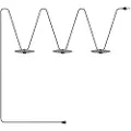 Creative Cables Lumet ´maioliche´ Systemkrans Med Tekstilkabel. 3 Lampeholdere Og Lampeskjermer. Krok Og Svart Støpsel 10 M