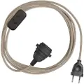 Creative Cables Snakebis Zig-zag E27 Lampeskjerm-ledningsnett Med Lampesokkel. Sikksakk-stoffkabel Og 2-polet Støpsel 1.8 M