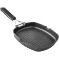 Supreme Grill I Støpt Aluminium Med Sammenleggbart Xylanstripete Håndtak 28 Cm