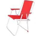 Wellhome Sammenleggbar Metallstrandstol 44x44x74 Cm