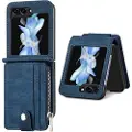 Mtp Products Samsung Galaxy Z Flip5 Retro Belagt Deksel med Lommebok - Blå