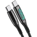 BlitzWolf USB-C til USB-C-kabel BW-TC23, med skjerm, 100 W, 1,8 m (svart)