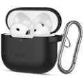 TechProtection AirPods 4 Tech-Protect silikonetui med krok - svart