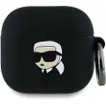 Karl Lagerfeld AirPods 4 Karl Head 3D Silikondeksel - Svart