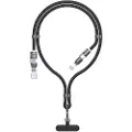 Dudao 4-i-1 USB-kabel og nøkkelbånd med USB, USB-C og Lightning PD QC 65W 1,5 m - Svart