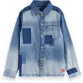 Scotch & Soda Denim Washed Patchwork Overskjorte