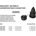 Goldenship Nylon 2-pins Vanntett Dekkontakt
