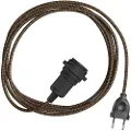 Creative Cables Snake Zig-zag-skjerm-stikkontaktlampe Med Sikksakk-stoffledning Og 2-pinners Plugg 5 M