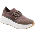 Twinset for woman. 252TCP016 Running shoes in fabric with chocolate Oval T (40), Brown, 3 to 5 cm, None, Casual