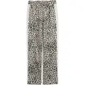 Puma T7 LEO LUXE All-Over Print Straight Pants Women, Clothing, Alpine Snow/Ice Coffee, L