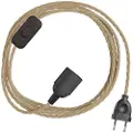 Creative Cables Snakebis Twisted E14 Kabelsett Med Lampesokkel. Stofftrukket Kabel Og 2-pinners Plugg 1.8 M