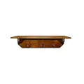 Wellhome Knaggrekke Og Hylle Med 3 Knotter I Tre Med Valnøttfinish 55x22x16 Cm
