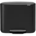 Brabantia Bo Pedal Bin - Søppelbøtte - flipp-lokk - 36 L - fotpedal - matt svart